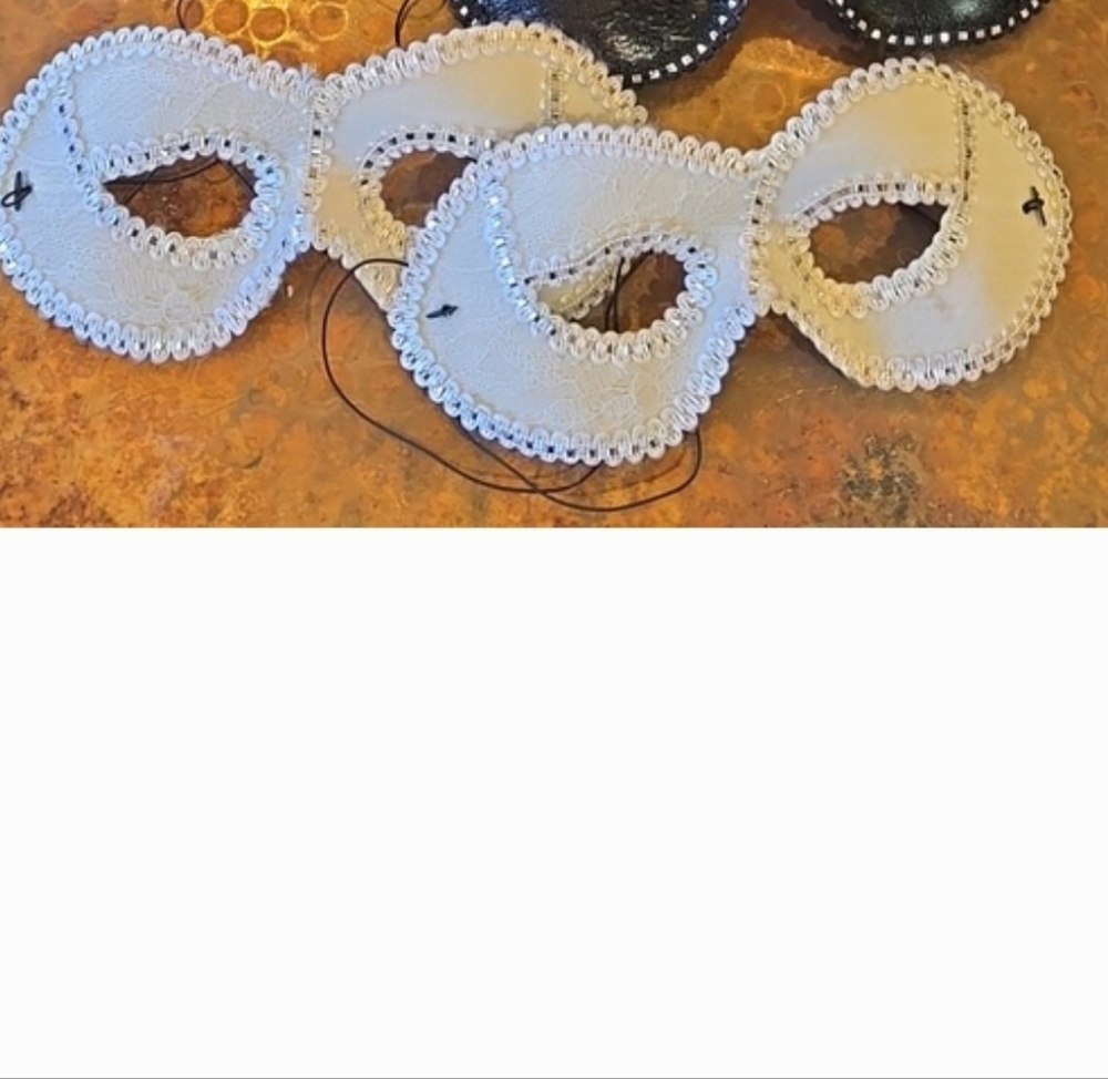 Elegant White and Black Masquerade Masks
